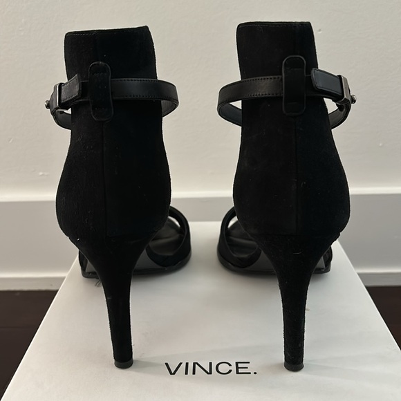 Vince Adley Black Suede Heels Size 8.5 - Picture 5 of 6